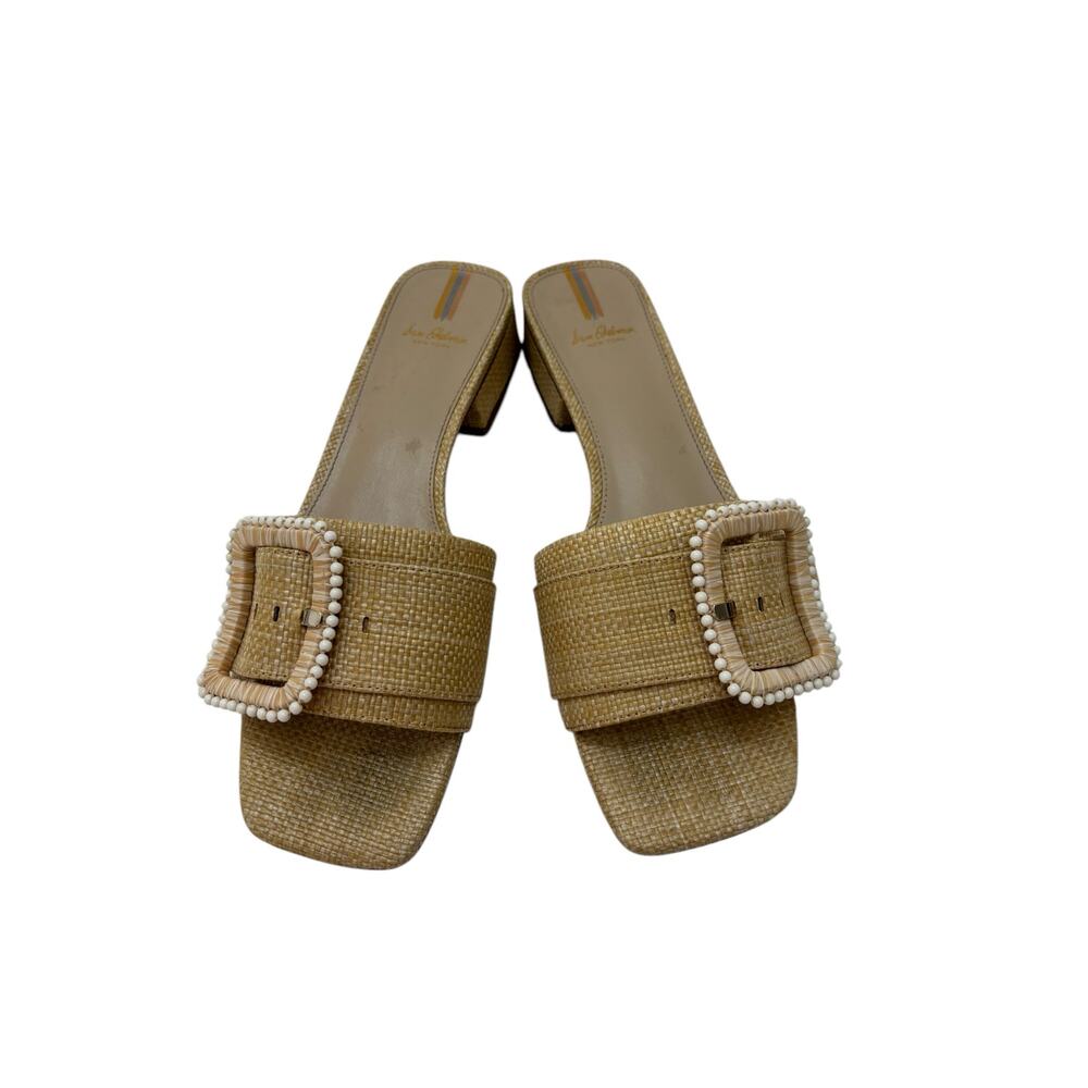 Sam Edelman Deacon Bead Raffia Sandal Flat SZ 9.5 New $120 Open Toe Slide